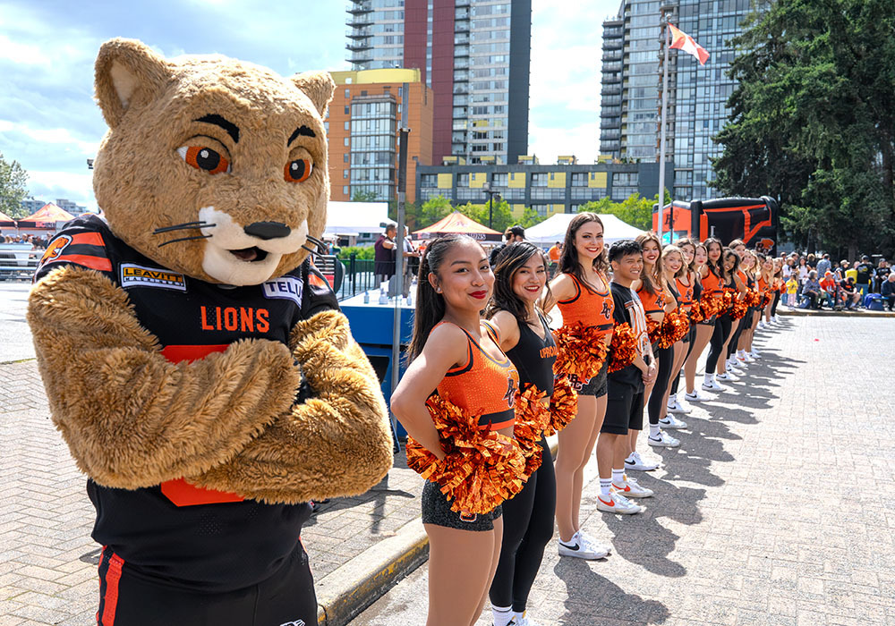BC Lions Team Mascot Leo the Lion and Felions Dance Team BC Lions Team Mascot Leo the Lion and Felions Dance Team