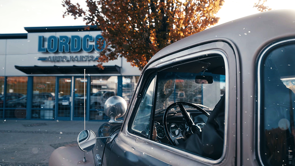 Santa arrives at Lordco Auto Parts in Agassiz, British Columbia